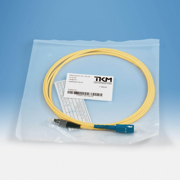TKM Patch-/Adapterkabel, FC/PC, SC/PC, OS2 simplex 2 m: Verpackung
