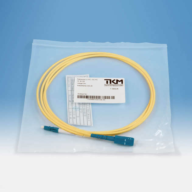 TKM Patch-/Adapterkabel, LC/PC, SC/PC, OS2 simplex 2 m: Verpackung