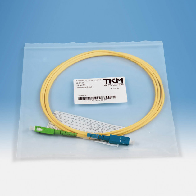 TKM Patch-/Adapterkabel, SC/APC, SC/PC, OS2 simplex 2 m: Verpackung