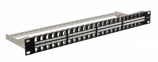 Verteilerfeld für 48 × RJ45 Keystone HD-Module – 1,0 HE