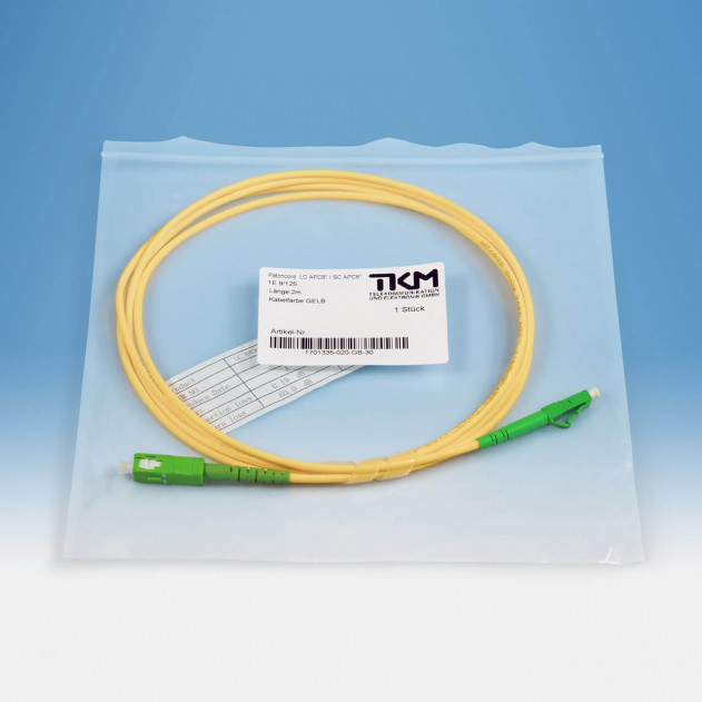TKM Patch-/Adapterkabel, LC/APC, SC/APC, OS2 simplex 2 m: Verpackung